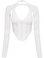 Dion Lee haut-corset à effet peau de serpent - Blanc