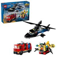 LEGO CITY 60462 Remix van helikopter, brandweerwagen en onderzeeër