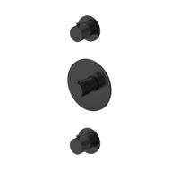 Hotbath Buddy inbouwthermostaat - 2 stopkranen - Geborsteld zwart PVD CB007EXTMBP