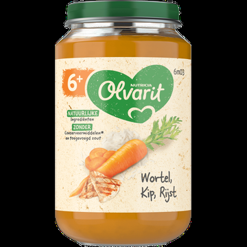 Olvarit 6+ Maanden Wortel Kip Rijst 200g bij Jumbo
