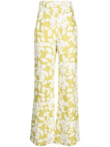 Bambah pantalon en lin Green Lilly à coupe évasée - Jaune