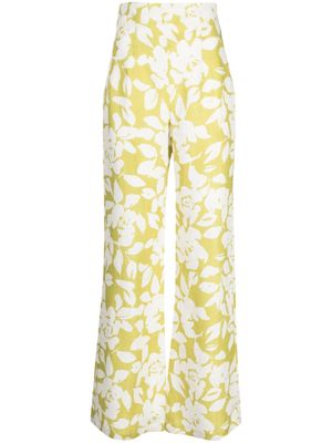 Bambah pantalon en lin Lilly à coupe évasée - Jaune