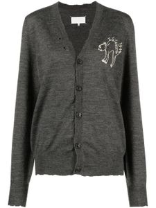 Maison Margiela cardigan en maille intarsia - Gris