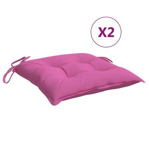 The Living Store Stoelkussens - Oxford stof - 50x50x7 cm - Roze - Set van 6