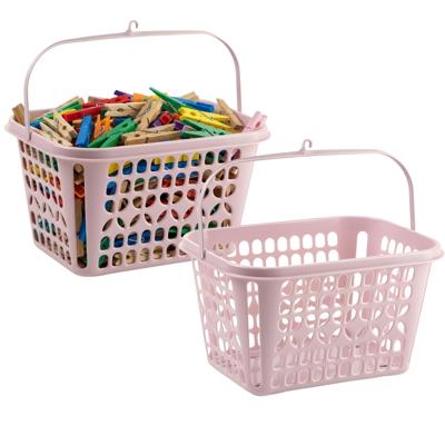 Plasticforte Knijpermandje - 2x - roze - kunststof - wasknijpertasje/knijperzak