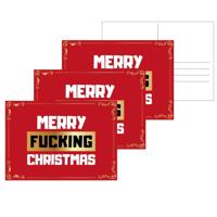 Kerstkaarten - 3x st - Merry Fucking Christmas - rood - A5 - kerst wenskaart - funny kerstkaarten Kerstkaarten - 3x st - Merry Fucking Christmas - rood - A5 - kerst wenskaart - funny kerstkaarten