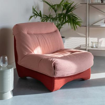 ZILT Fauteuil 'Tyhesha' Bouclé, kleur Roze