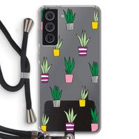 Sanseveria: Samsung Galaxy S21 FE Transparant Hoesje met koord