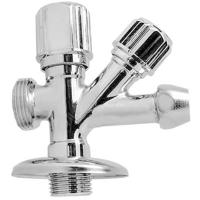 Leoni Chroom Dubbele Dienstkraan 3/4"x1/2"x10 - Hoogwaardige Kwaliteit