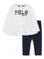 POLO RALPH LAUREN KIDS ensemble haut-pantalon à logo brodé - Blanc