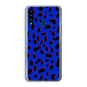 Blue Leopard: Samsung Galaxy A20s Transparant Hoesje