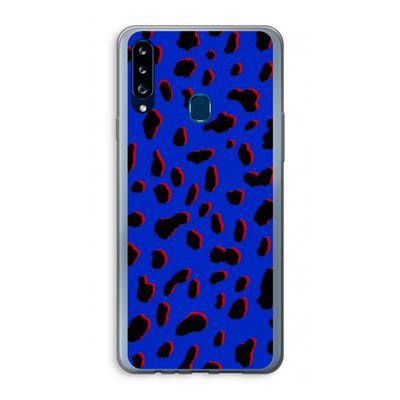 Blue Leopard: Samsung Galaxy A20s Transparant Hoesje
