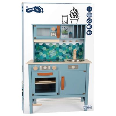 Small Foot - houten kinderkeuken blauw, 7dlg.