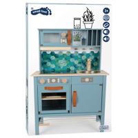 Small Foot - houten kinderkeuken blauw, 7dlg.