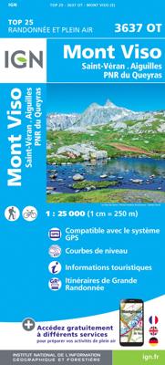 Wandelkaart - Topografische kaart 3637OT Mont Viso | IGN - Institut Géographique National