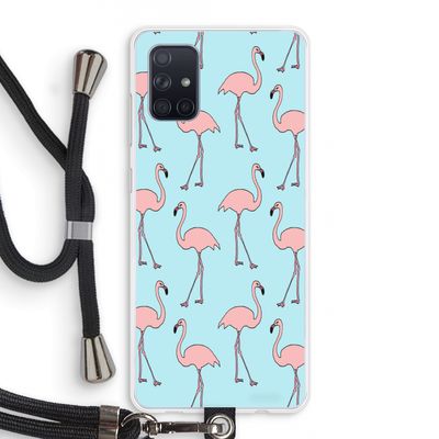 Anything Flamingoes: Samsung Galaxy A71 Transparant Hoesje met koord