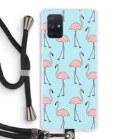 Anything Flamingoes: Samsung Galaxy A71 Transparant Hoesje met koord