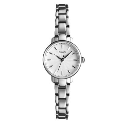 Skmei 1410 Lady Quartz horloge Europese en Amerikaanse Fashion Watch Business Leisure stalen riem Lady horloge (zilver)
