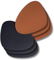 Cookinglife Onderzetters - Vegan leer - Zwart / Cognac - Organic - dubbelzijdig - 13 x 11 cm - 6 stuks