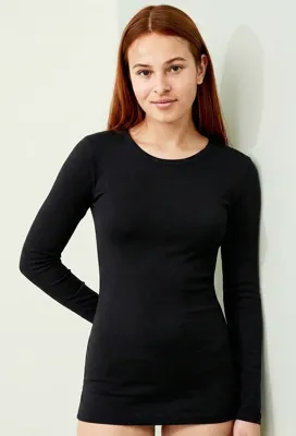 Dames thermo shirt Lange mouw - Thermisch ondergoed dames - Ronde hals