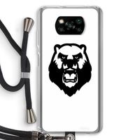 Angry Bear (white): Xiaomi Poco X3 Pro Transparant Hoesje met koord