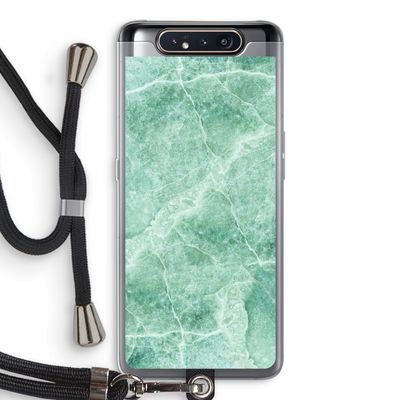 Groen marmer: Samsung Galaxy A80 Transparant Hoesje met koord