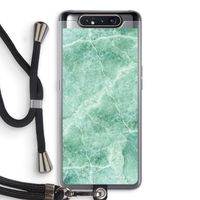 Groen marmer: Samsung Galaxy A80 Transparant Hoesje met koord