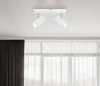 Plafondlamp wit 2 spots met GU10 fittingen Robby