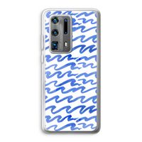 Blauwe golven: Huawei P40 Pro Plus Transparant Hoesje