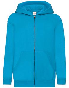 Fruit Of The Loom F401NK Kids´ Classic Hooded Sweat Jacket - Azure Blue - 128