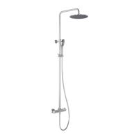 Regendoucheset MAY Opbouw met Thermostaat, Incl. 3-Standen Handdouche & Hoofddouche 25 cm Chroom