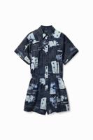 Korte jumpsuit kaarten - BLUE - M