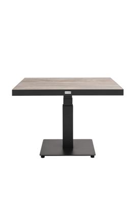 Qopps Javie up down tuintafel 90 x 90 ceramisch royal grey.