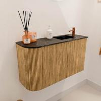 Toiletmeubel Mondiaz Joya Dlux | 71.6 cm | Meubelkleur Oak | Faye wastafel Lava Wasbak Rechts | 1 kraangat