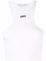 Off-White haut crop Off-Stamp nervuré - Blanc