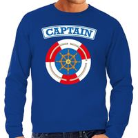 Kapitein/captain verkleed sweater blauw voor heren - thumbnail