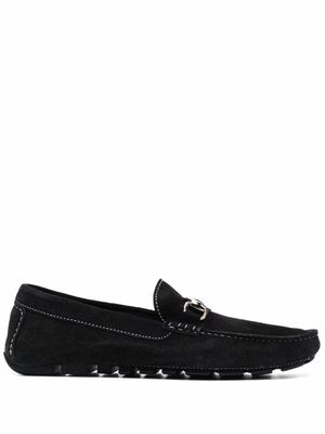 Philipp Plein mocassins en daim à plaque logo - Noir