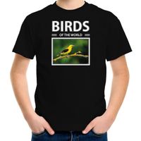 Wielewaal vogels t-shirt met dieren foto birds of the world zwart voor kinderen