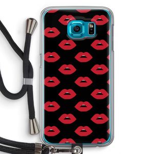 Lips: Samsung Galaxy S6 Transparant Hoesje met koord