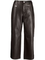 Drome pantalon ample en cuir à taille haute - Marron