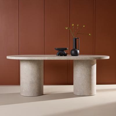 Nohr Ovale Eettafel 'Shundrika' Marmerlook, 200 x 100cm, kleur Grijs