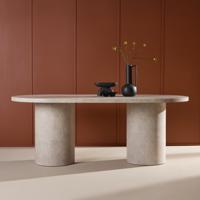 Nohr Ovale Eettafel 'Shundrika' Marmerlook, 200 x 100cm, kleur Grijs