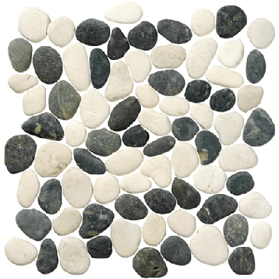 Terre d&apos;Azur Stone Pebbles White/Antracite 30x30 cm