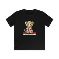 T-shirt regular zwart - kids - Kameraadje leeuw - logo voor groot