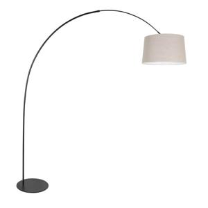 Steinhauer VloerlampCurve zwart met grijze kap Ø 48cm - 4258ZW