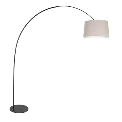 Steinhauer VloerlampCurve zwart met grijze kap Ø 48cm - 4258ZW