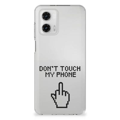 Motorola Moto G73 Silicone-hoesje Finger Don't Touch My Phone Motorola Moto G73 Silicone-hoesje Finger Don't Touch My Phone