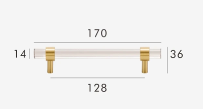 Moderne Messing & Acryl Meubelgreep Moderne Messing & Acryl Meubelgreep