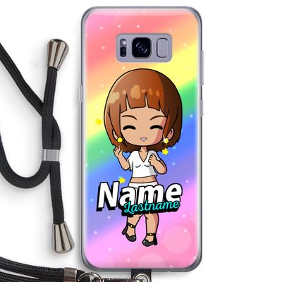 Chibi Maker vrouw: Samsung Galaxy S8 Transparant Hoesje met koord