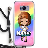 Chibi Maker vrouw: Samsung Galaxy S8 Transparant Hoesje met koord